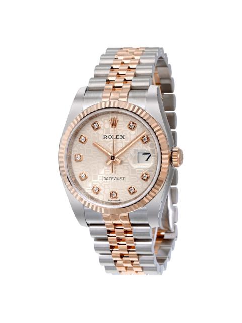ROLEX Rolex Oyster Perpetual Datejust 36 Silver Dial Stainless Steel and 18K Everose Gold Jubilee Bracelet