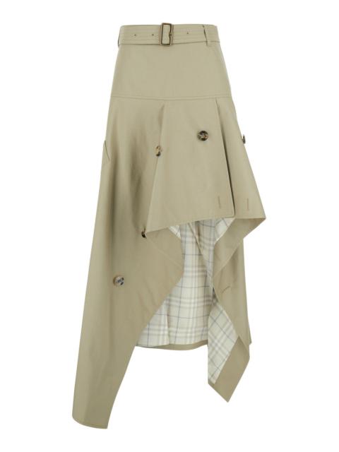 Burberry Burberry Women 'Heather' Beige Skirt With Asymmetrical Design And Lining With Check Motif In Cotton 