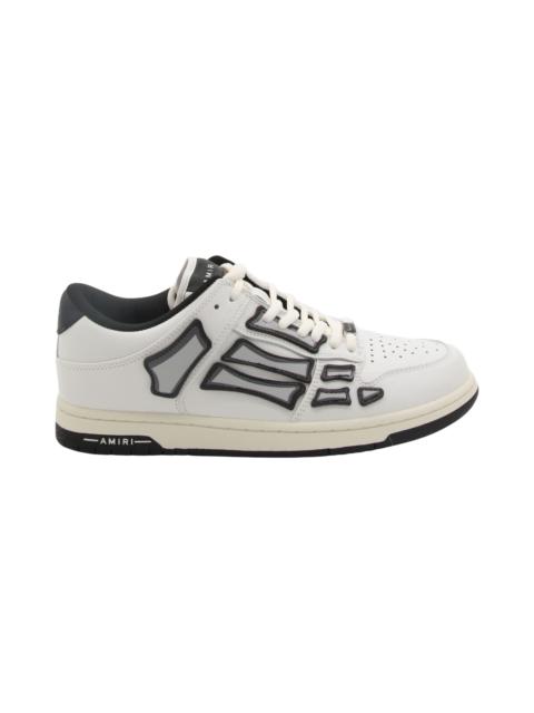White And Black Leather Skel Sneakers