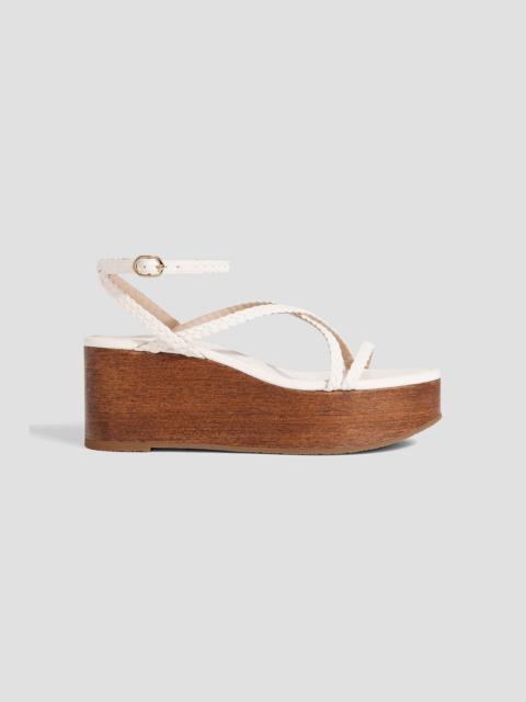 Stuart Weitzman Wovette braided leather platform sandals