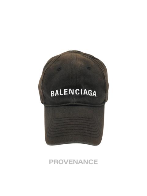 Balenciaga Embroidered Logo Cap - Archetype Washed Black