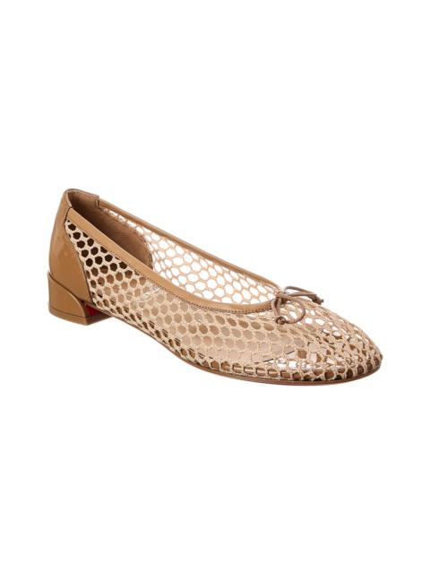 Christian Louboutin Sweetie Jane Mesh & Patent Ballerina Flat