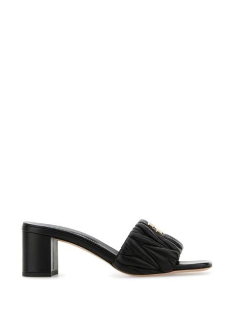 Miu Miu Miu Miu Women Black Nappa Leather Mules