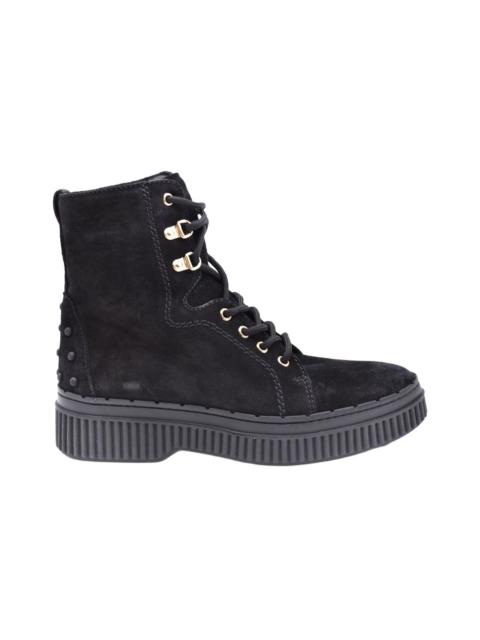 Tod's TOD's Lace-Up Combat Leather Boot