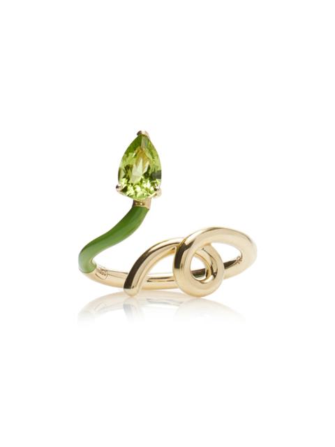 BEA BONGIASCA Half 9K Peridot, And Enamel Ring green