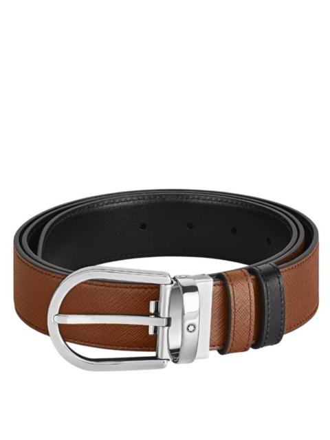 Montblanc Montblanc Sartorial Leather Horseshoe 35mm Reversible Belt