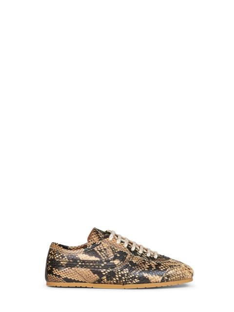 Dries Van Noten Dries Van Noten Women Beige Snakeskin-Embossed Leather Sneakers