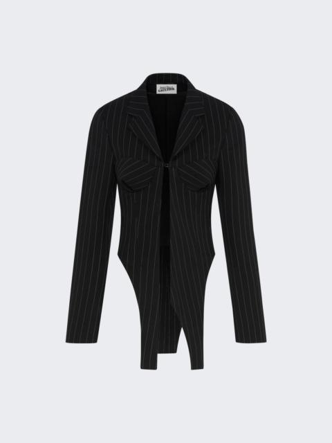 Jean Paul Gaultier Tailoring Jacket With Corset Details Black And White