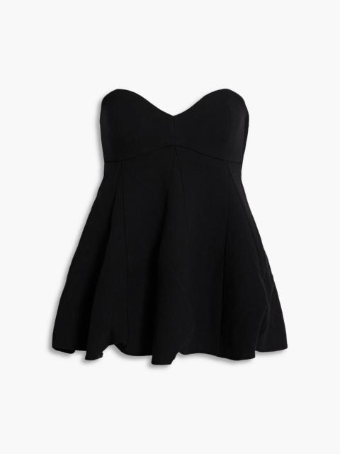 Tibi Melee strapless crepe peplum top