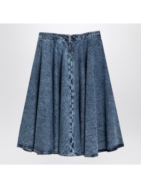 Alaia Denim Midi Skirt With Knitted Sash Women