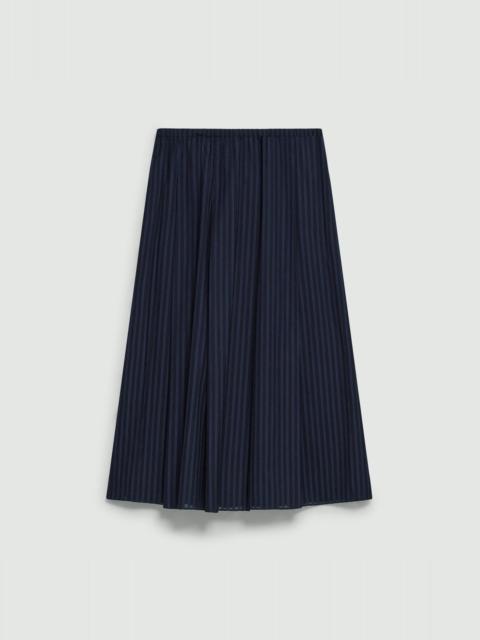 Theory Pleated A-Line Skirt in Linear Cotton