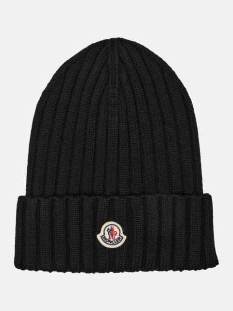 Moncler Logo virgin wool beanie
