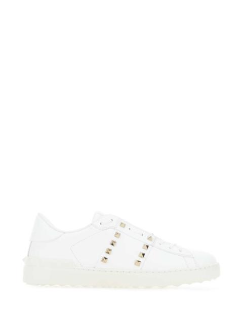 Valentino Valentino Garavani Men White Leather Rockstud Untitled Sneakers