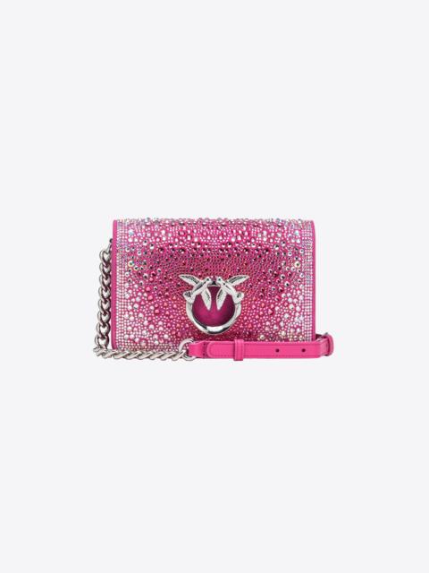 PINKO PINKO GALLERIA FULL-RHINESTONE MINI LOVE BAG CLICK