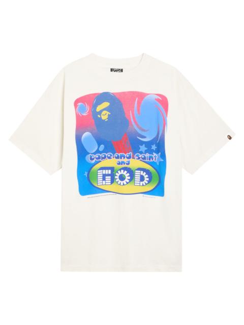 SAINT M×××××× Saint Mxxxxxx Bape God Printed Cotton T-shirt