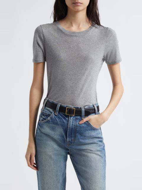NILI LOTAN Nili Lotan Elin Cotton & Cashmere T-Shirt in Heather Grey at Nordstrom