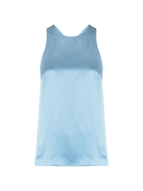 halterneck silk tank top