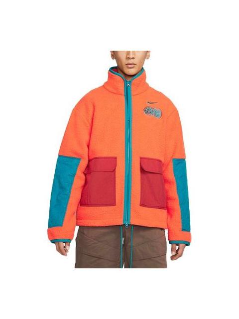 Nike CNY Chinese New Year's Edition Contrast Color Stitching Loose Sports Stand Collar Jacket Orange