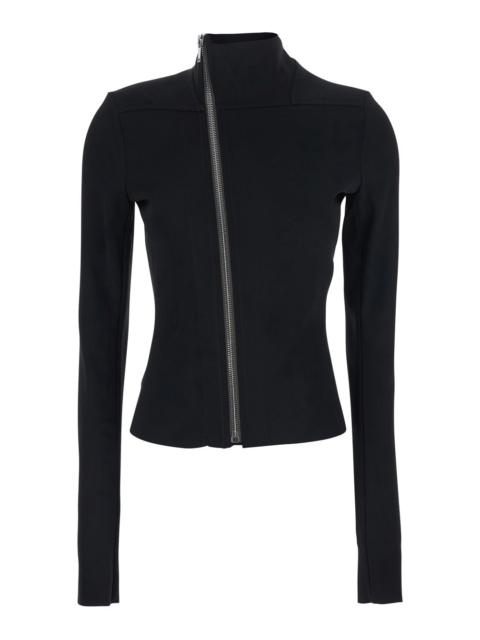Rick Owens Rick Owens Women 'Gary' Black Jacket With High Neck And Asymmetric Zip Closure In Viscose Blend Woma