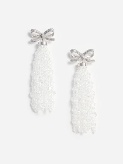 self-portrait Bow Beaded Waterfall Earrings