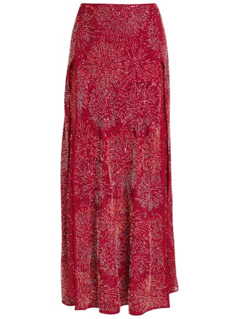 rabanne Rabanne Bead-embellished Chiffon Maxi Skirt
