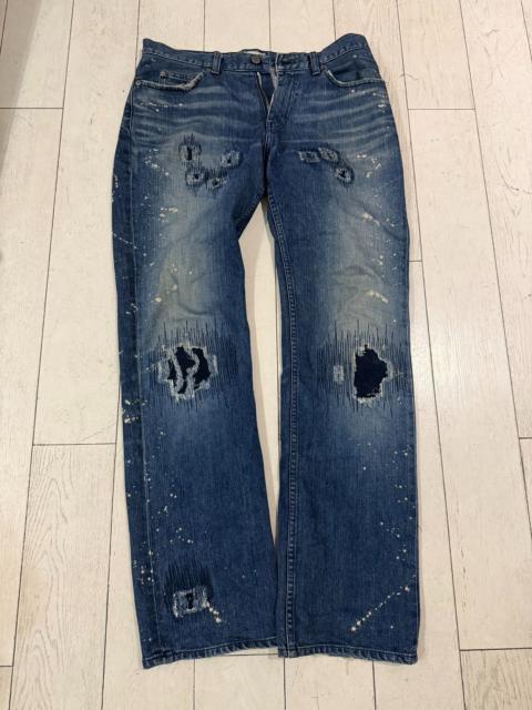 NUMBER (N)INE Numbernine 01AW Blue Distressed Boro Jeans