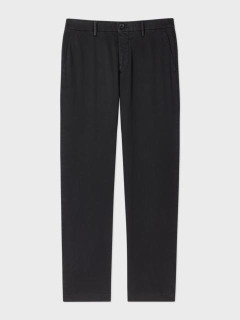 Paul Smith Washed Black Stretch Cotton-Twill Chinos