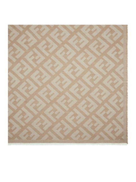 FENDI Fendi Women Ff Shawl In Beige Wool And Cashmere