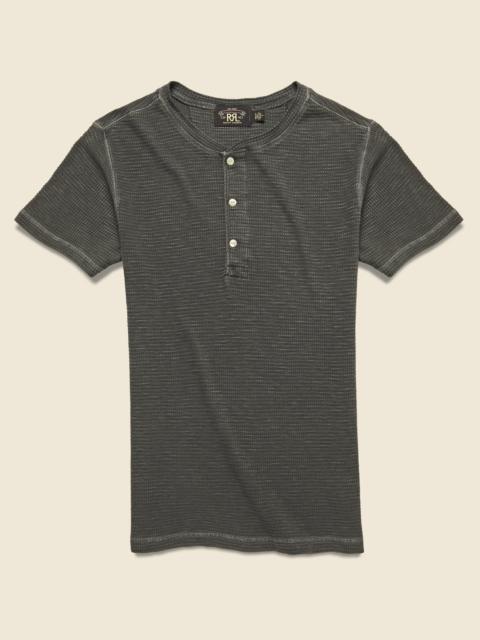 RRL by Ralph Lauren Waffle-Knit Henley - Faded Black