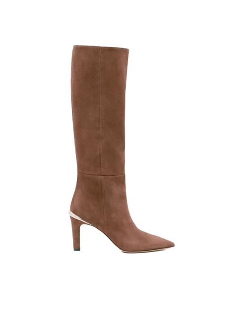 GABRIELA HEARST Aura High Heel Stiletto Tall Boot in Dark Sand Suede