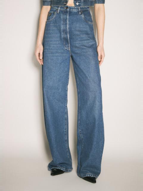 Prada Logo Plaque Balloon Jeans