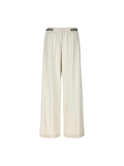Brunello Cucinelli Brunello Cucinelli Wooff White Relaxed Cotton Trousers