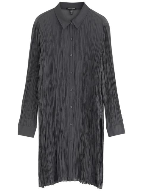 EILEEN FISHER Eileen Fisher Semi-sheer Plissé Silk-chiffon Shirt