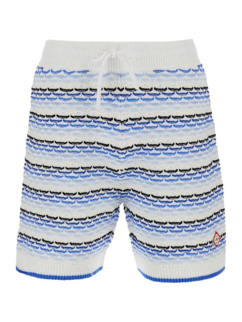 CASABLANCA Casablanca Men Shorts 'Kitted' Blue With Classic Design In Cotton For Men