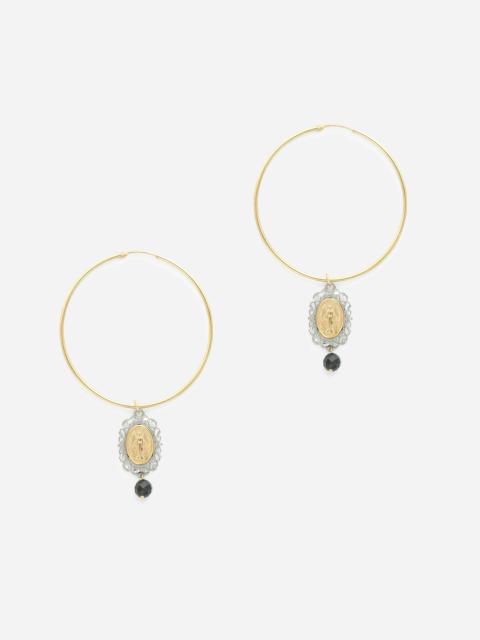 Dolce & Gabbana Sicily Earrings 18-carat yellow and white gold and black jade