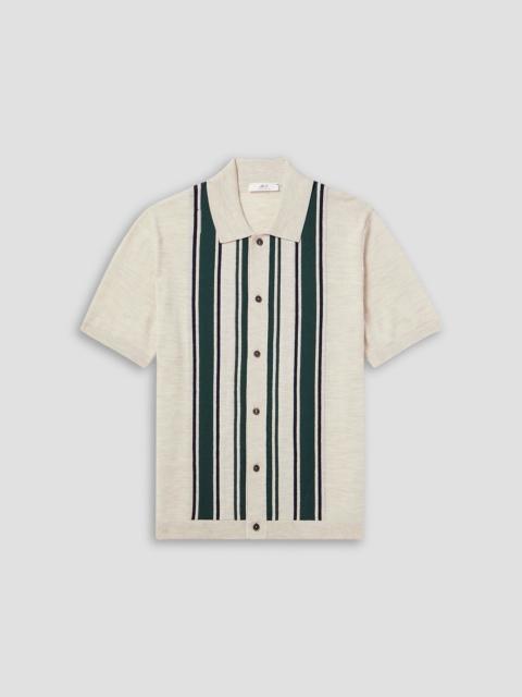 Other Designers Golf striped merino wool polo shirt