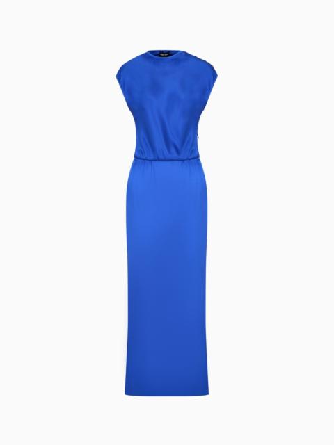 GIORGIO ARMANI DOUBLE-FACED SILK-SATIN LONG DRESS