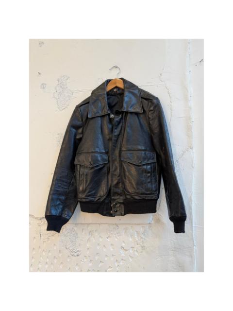 Other Designers Vintage Black Leather Flight Jacket