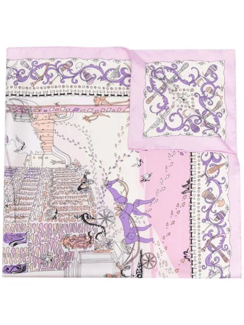 FERRAGAMO Palazzo graphic-print silk scarf