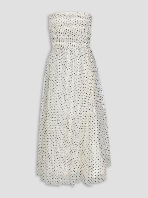 Zimmermann Strapless flocked tulle midi dress