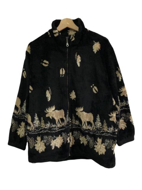 Other Designers Vintage - 🇨🇦MADE IN CANADA DEER PRINT FLEECE OUTDOOR JACKET