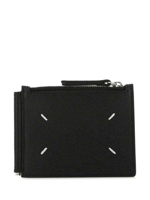 Maison Margiela Black leather card holder