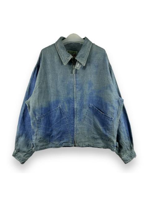 Other Designers Workers - 🔥 VINTAGE DYED INDIGO ALBE MARLE WORKWEAR LINEN JACKET - M