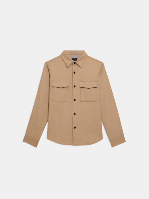 Theory Shirt Jacket in Recycled Wool-Blend Flannel