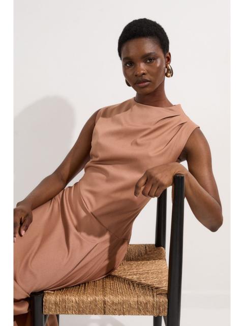 KAREN MILLEN Tailored Drapey Bodice Asymmetric Midi Dress