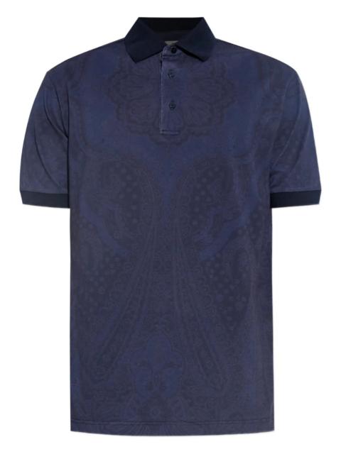 Etro Cotton Polo With Paisley Print