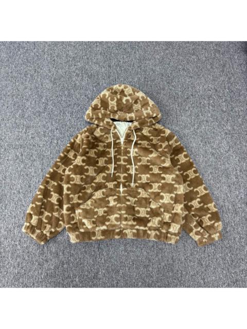 CELINE CELINE Arc de Triomphe all-over print teddy hoodie