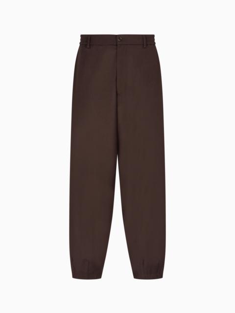 GIORGIO ARMANI FLAT-FRONT TROUSERS IN LIGHTWEIGHT WOOL CLOTH