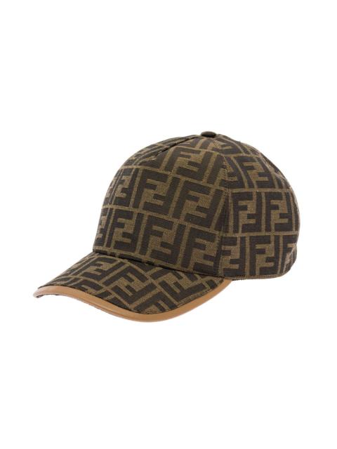 FENDI Fendi Men Baseball Hat With Ff All-Over Motif In Cotton Blend Brown Men