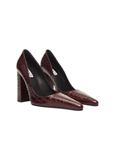 Alaïa Croc-Effect Leather Pumps burgundy
